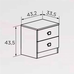 Mesita de noche Champion cambria/blanco 43,5x43,2x33,5 cm