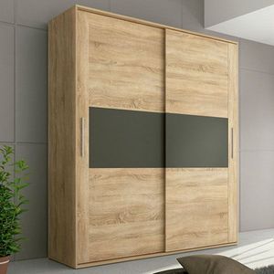 Armario Priego 2 puertas correderas cambria/grafito 207,6x180x55 cm