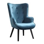 Butaca Voss tapizado tela aguamarina 95x71x75 cm fondo blanco