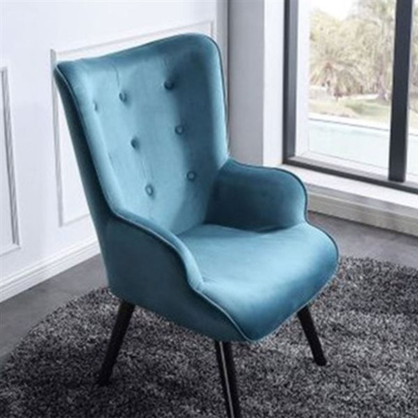 Butaca Voss tapizado tela aguamarina 95x71x75 cm animada