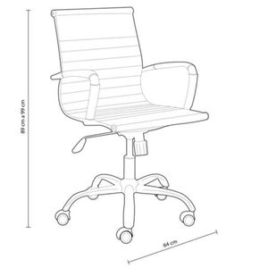 Silla Lucy giratoria polipiel negro 89-99x64x64 cm