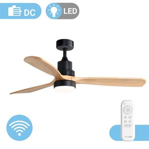 Ventilador de techo Alm 4056 Universal Blue luz LED Wifi 26W negro