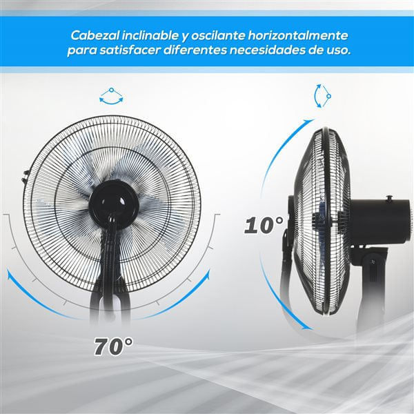 Ventilador nebulizador Homcom 90W 3 velocidades 2,8L negro Ø44x120 cm