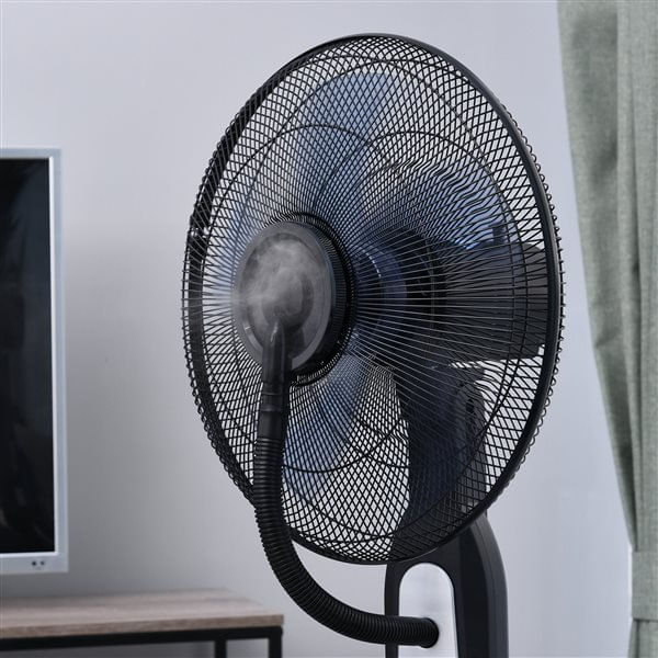 Ventilador nebulizador Homcom 90W 3 velocidades 2,8L negro Ø44x120 cm