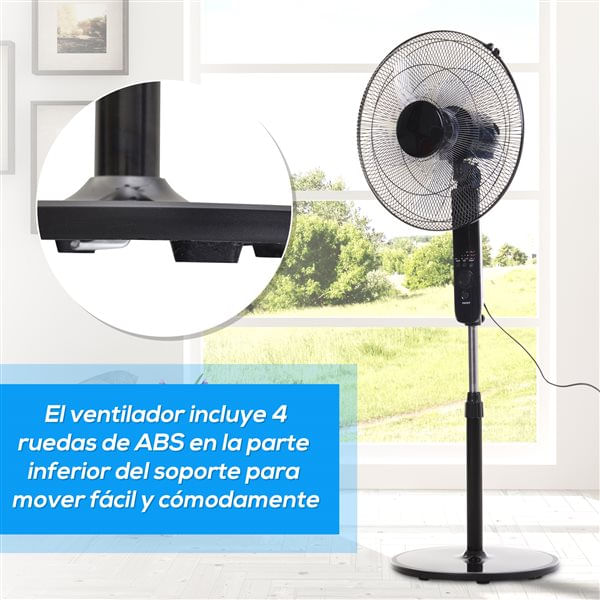 Ventilador nebulizador Homcom 90W 3 velocidades 2,8L negro Ø44x120 cm