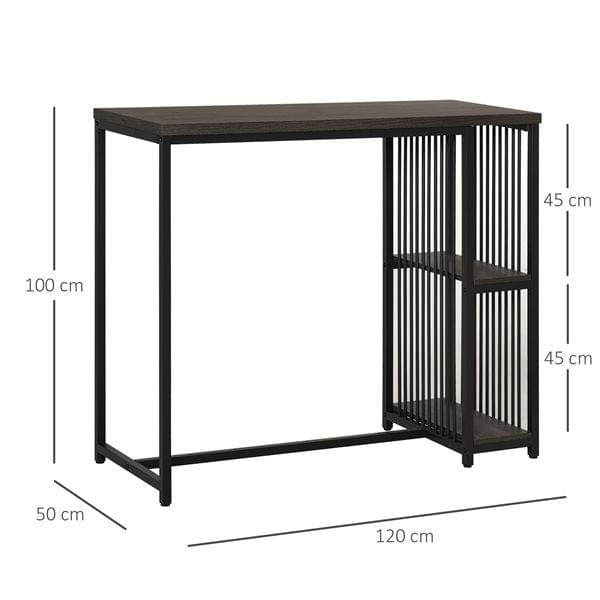 mesa-auxiliar-homcom-2-estantes-negro-nogal-100x120x50-cm-0029317