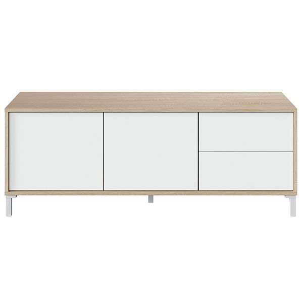 mueble-tv-brooklyn-2-puertas-2-cajones-roble-canadian-blanco-artik-47x130x41-cm-0029810