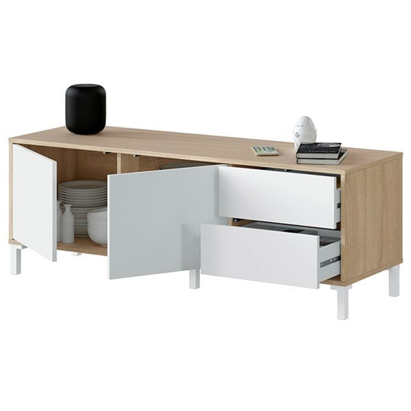 mueble-tv-brooklyn-2-puertas-2-cajones-roble-canadian-blanco-artik-47x130x41-cm-0029810