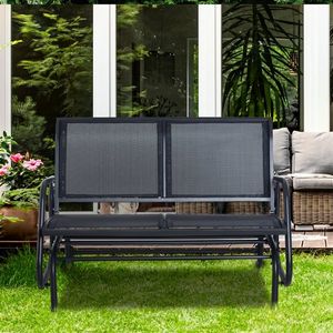 Banco balancín Outsunny 2 plazas negro 88x123x80 cm