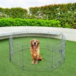 Parque para perros PawHut plegable 8 piezas plata 91x63 cm