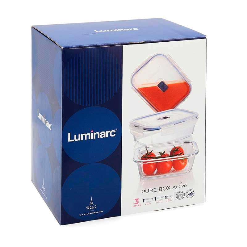 set-3-recipientes-hermeticos-pure-box-active-luminarc-rectangulares-38cl-82cl-122cl-0032984