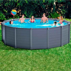 Piscina desmontable Graphite Grey Panel Intex 16805L con depuradora+accesorios gris Ø478x124 cm