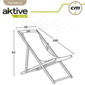 Hamaca plegable Aktive Garden reclinable natural/beige 94x59x100 cm