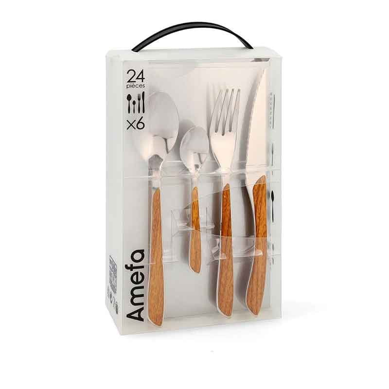set-de-24-cubiertos-eclat-amefa-acero-inoxidable-efecto-madera-0047390