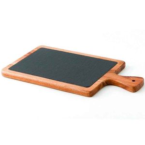 Tabla Aram La Bouchée by La Cartuja de Sevilla madera/pizarra natural 34x18 cm