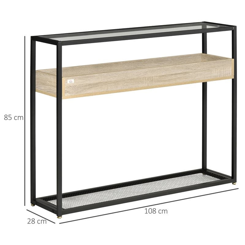 mueble-recibidor-homcom-tablero-de-cristal-templado-negro-roble-85x108x28-cm-0046540