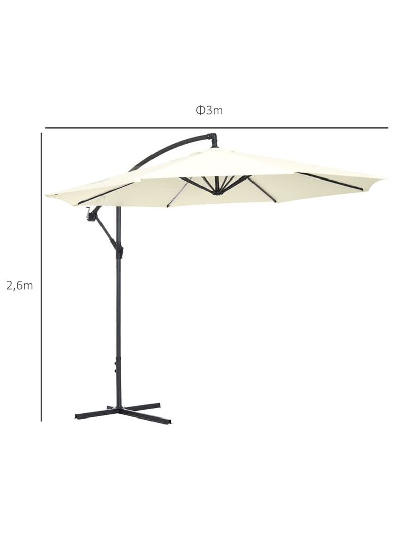 Sombrilla Outsunny poste excéntrico beige 3x2,6 m Comprar online Embargosalobestia -