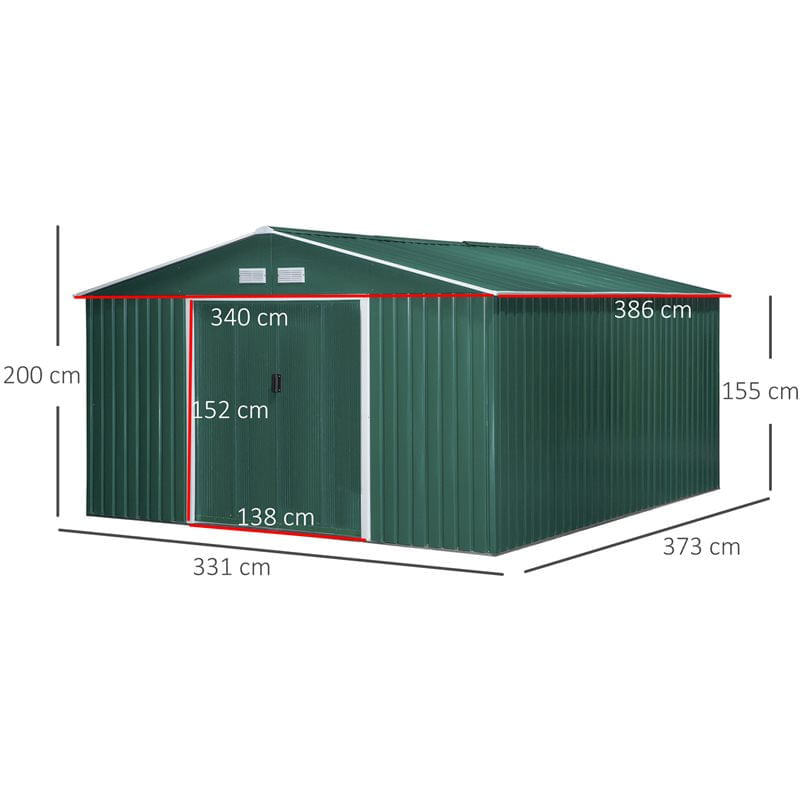 cobertizo-de-jardin-outsunny-puertas-correderas-verde-200x340x386-cm-0046829