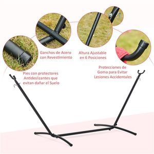 Hamaca Outsunny 6 niveles con bolsa de transporte multicolor 200x150 cm