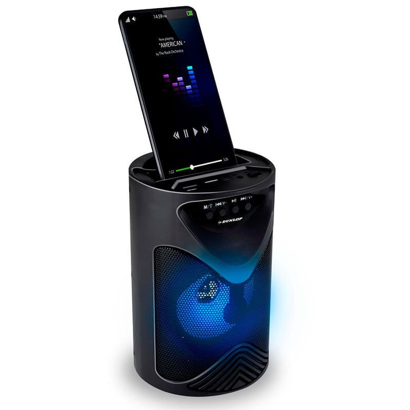 altavoz-portatil-dunlop-15w-bluetooth-luz-led-negro-0047756