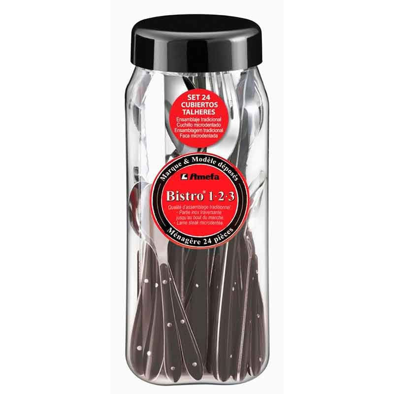 set-de-24-cubiertos-bistro-123-amefa-acero-inoxidable-negro-0047389