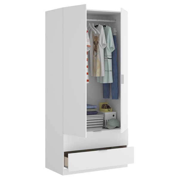 Armario-Essen-2-puertas-abatibles-con-2-cajones-blanco-184x81x52-cm