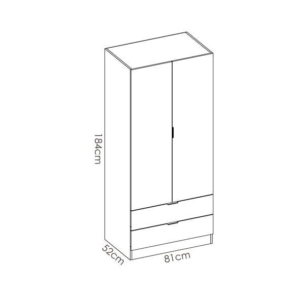 Armario-Essen-2-puertas-abatibles-con-2-cajones-blanco-184x81x52-cm