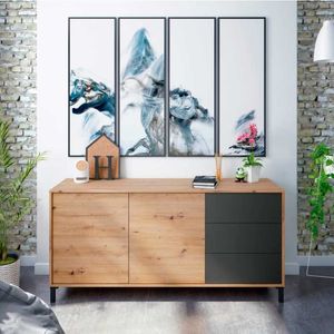 Aparador Urban Plus 2 puertas + 3 cajones 74x154x41 cm
