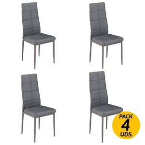 Pack de 4 sillas de comedor Axiss gris 96,6x40x39,7 cm