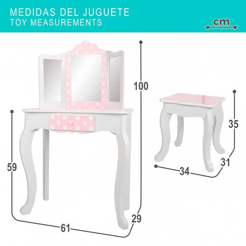 tocador-infantil-con-butaca-teamson-kids-diseno-lunares-3a-blanco-rosa-100x61x29-cm-0048912