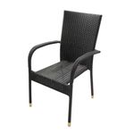 Silla de terraza ratán marrón 94x48x64 cm
