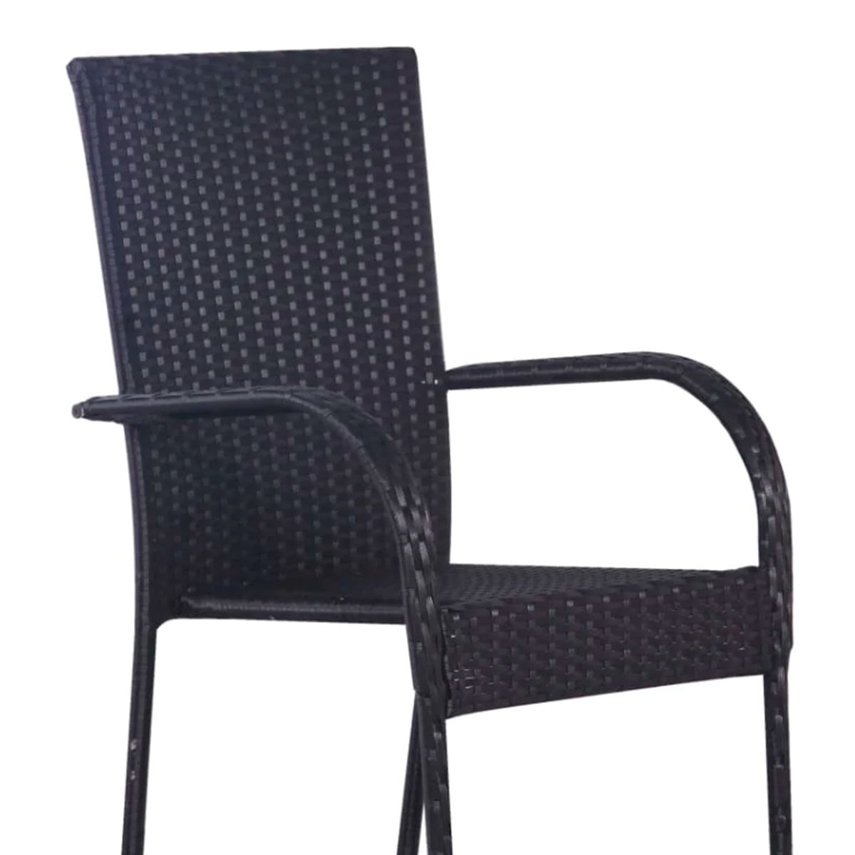 Silla de terraza ratán marrón 94x48x64 cm 2