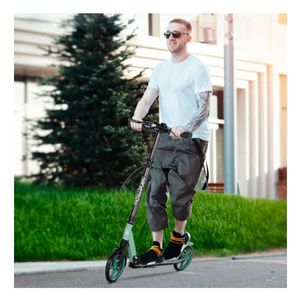 Patinete plegable Homcom +14A negro/verde 91-104x91,5x36,5 cm