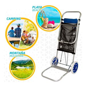 Carrito multiusos Aktive 2 en 1 azul/inox 100x47x52 cm
