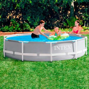 Piscina desmontable Prism Frame Intex 4.485L 4 personas con depuradora gris Ø305x76 cm