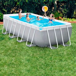 Piscina desmontable Prism Frame Intex 10.874L 6 personas con accesorios gris 107x488x244 cm