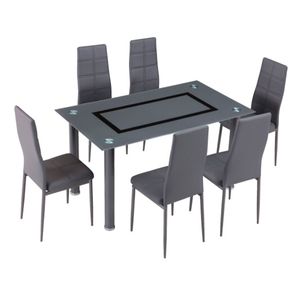Conjunto de comedor Axiss mesa + 6 sillas gris