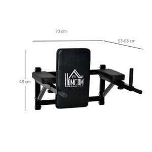 Barra de musculación Homcom ajustable negro 48x70x56/63 cm