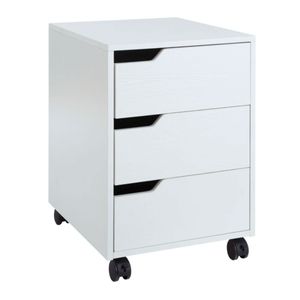 Cajonera auxiliar Homcom para oficina 3 cajones 57,5x40x50 cm