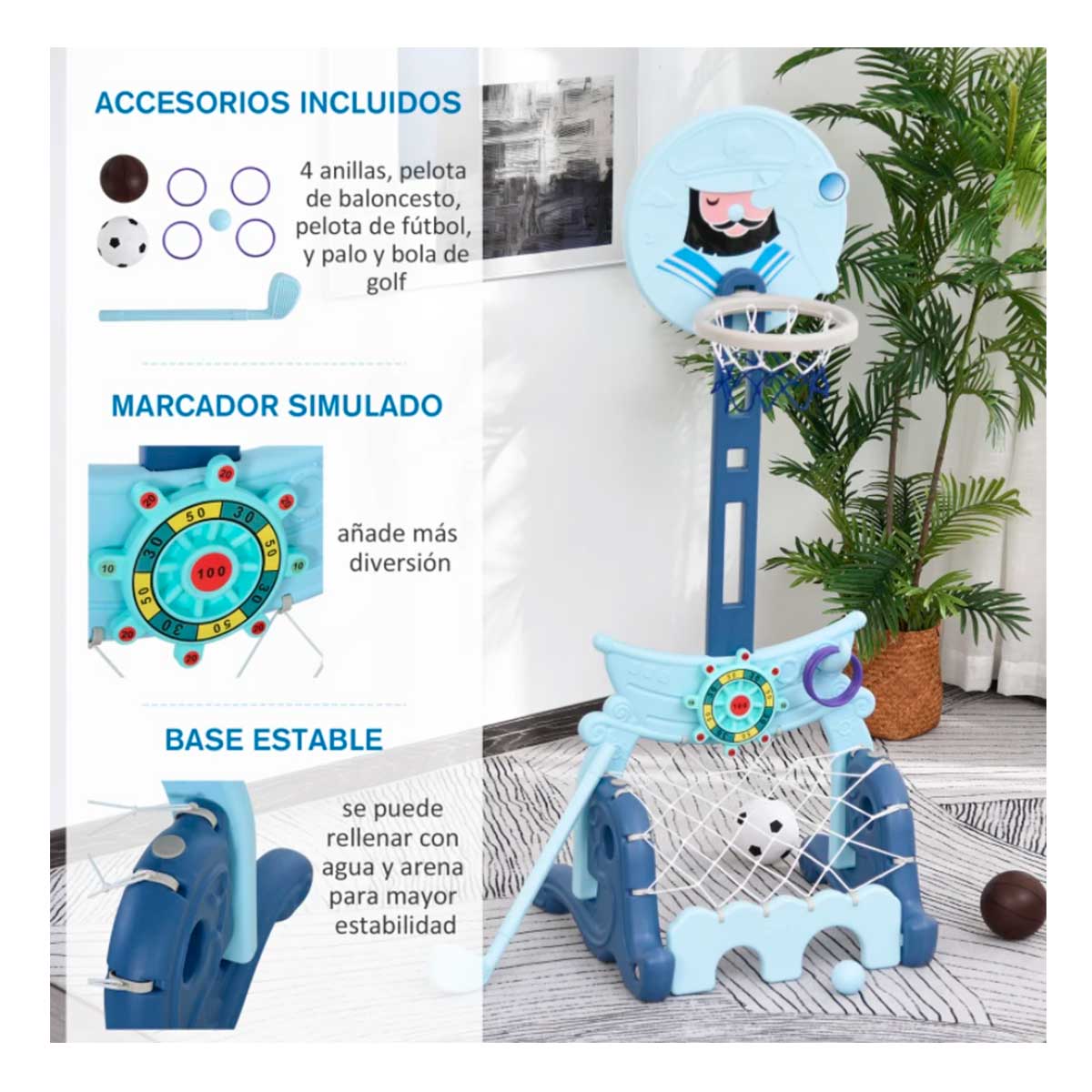 Canasta De Baloncesto Hieoby Para Niños, Altura Ajustable De | Cuotas sin interés