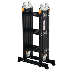 Escalera multiusos Durhand 5 en 1 con plataforma negro