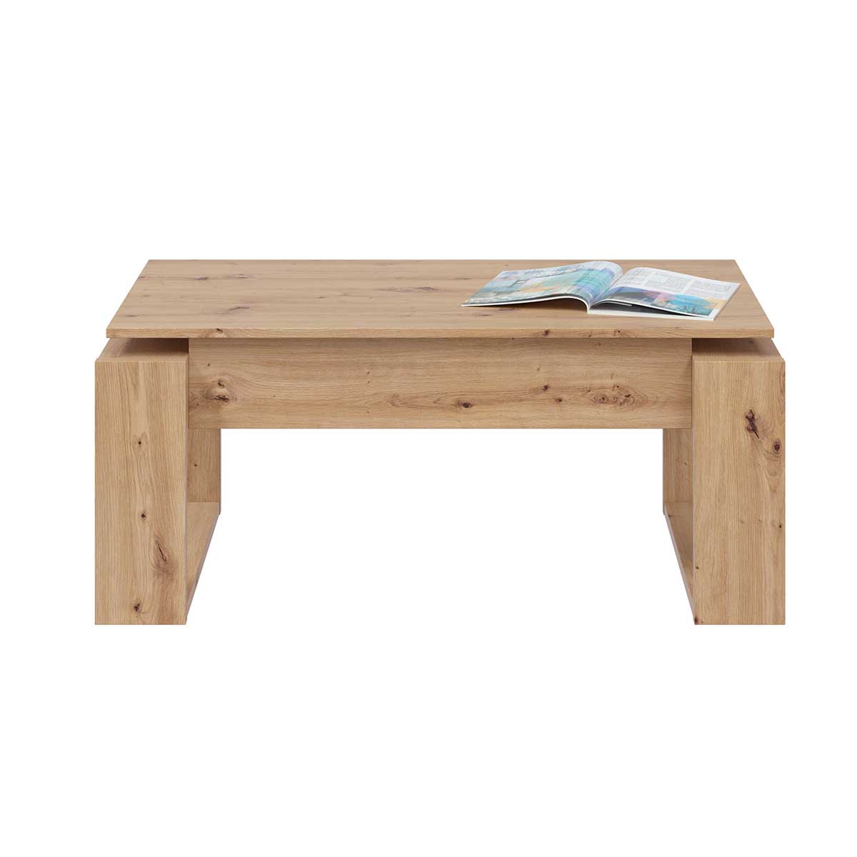 Mesa de centro elevable Urban roble nodi 45-54x105x55 cm