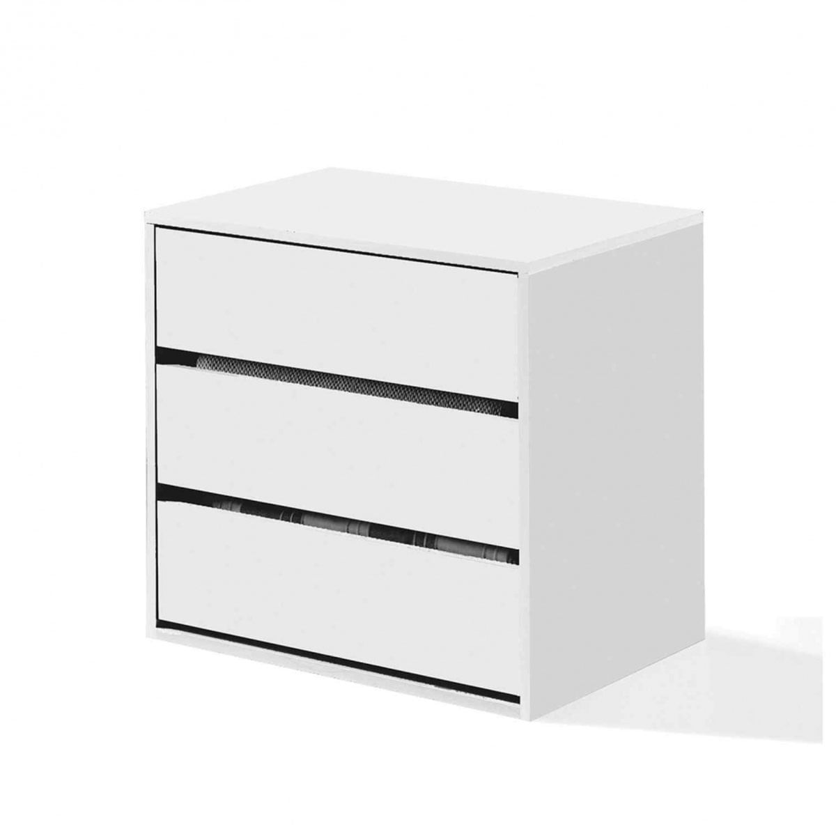 Cajonera Maya 3 cajones blanco 57x60x44 cm fondo blanco
