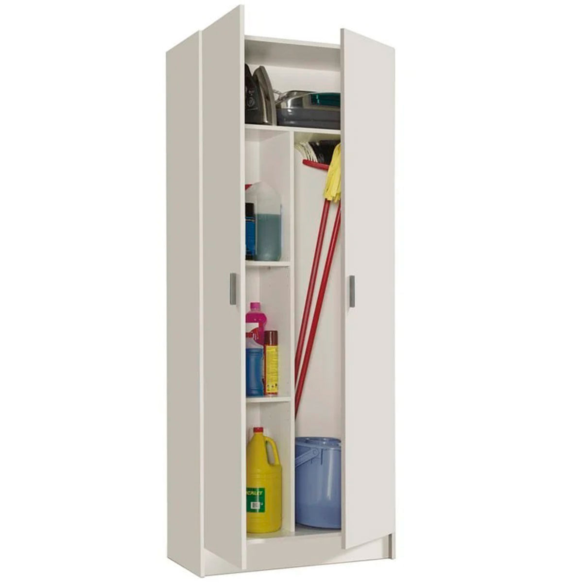 Armario Use 2 puertas escobero blanco 180x73x37 cm