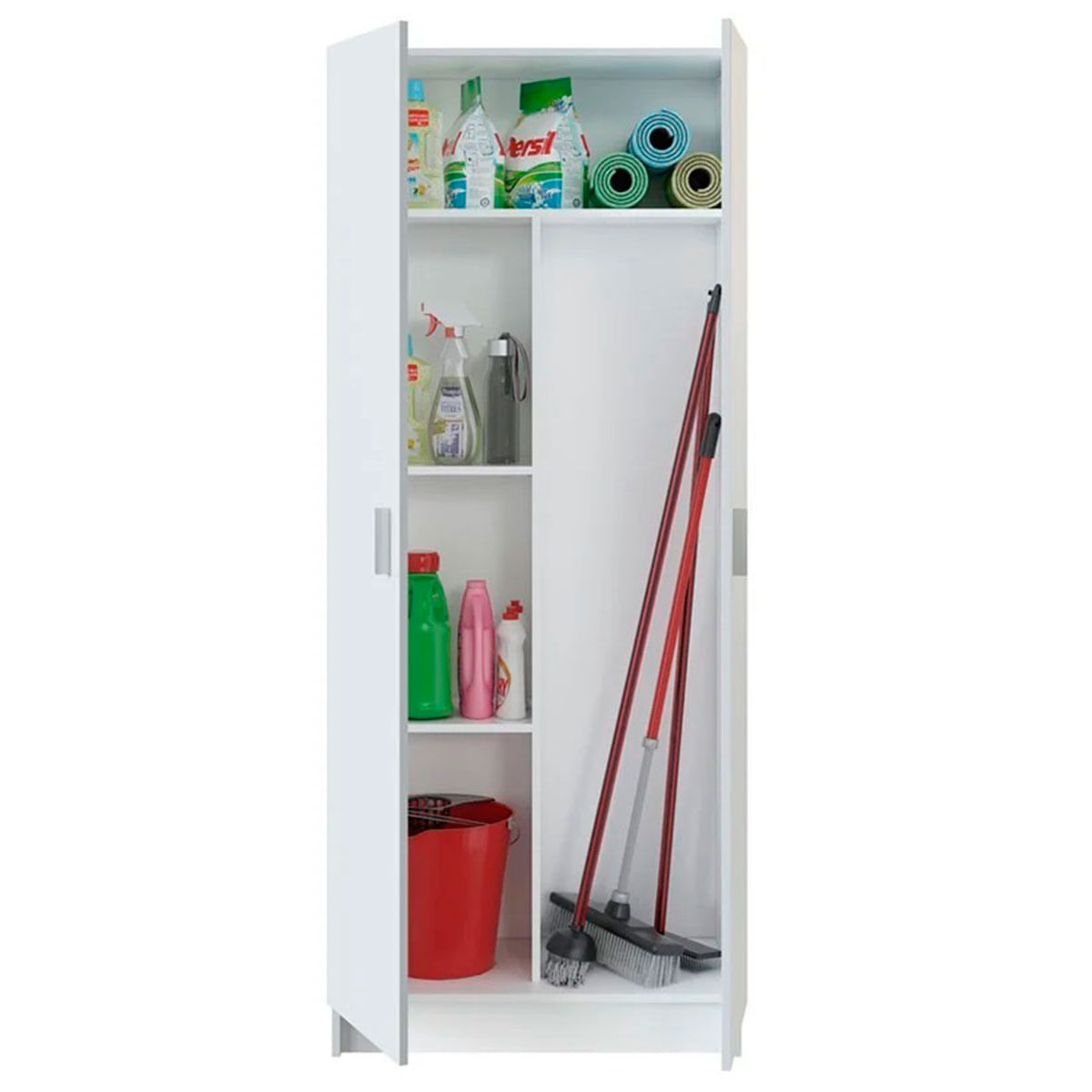 Armario Use 2 puertas escobero blanco 180x73x37 cm