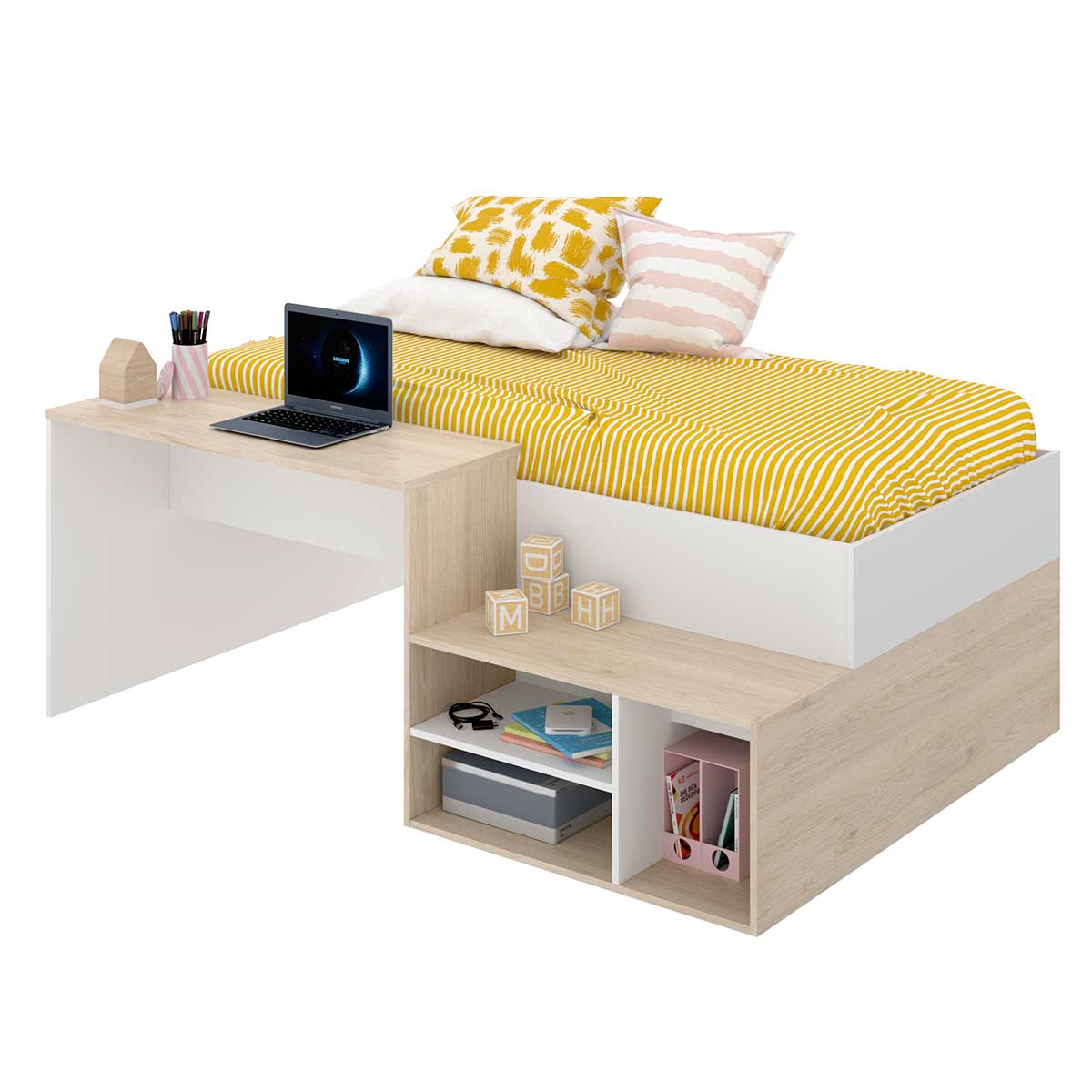 Cama-con-escritorio-Kric-blanco-natural-72x195x134-cm