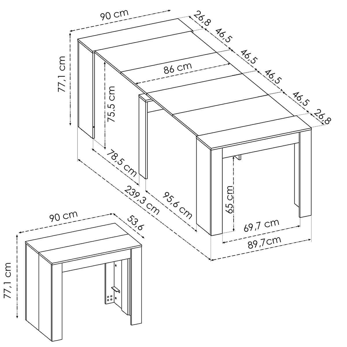 Mesa-de-comedor-Kiona-diseño-extensible-77x54-239x90-cm