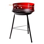 Barbacoa de carbón Aktive Barbecue 1 parrilla+2 agujas 4 alturas rojo/negro 1