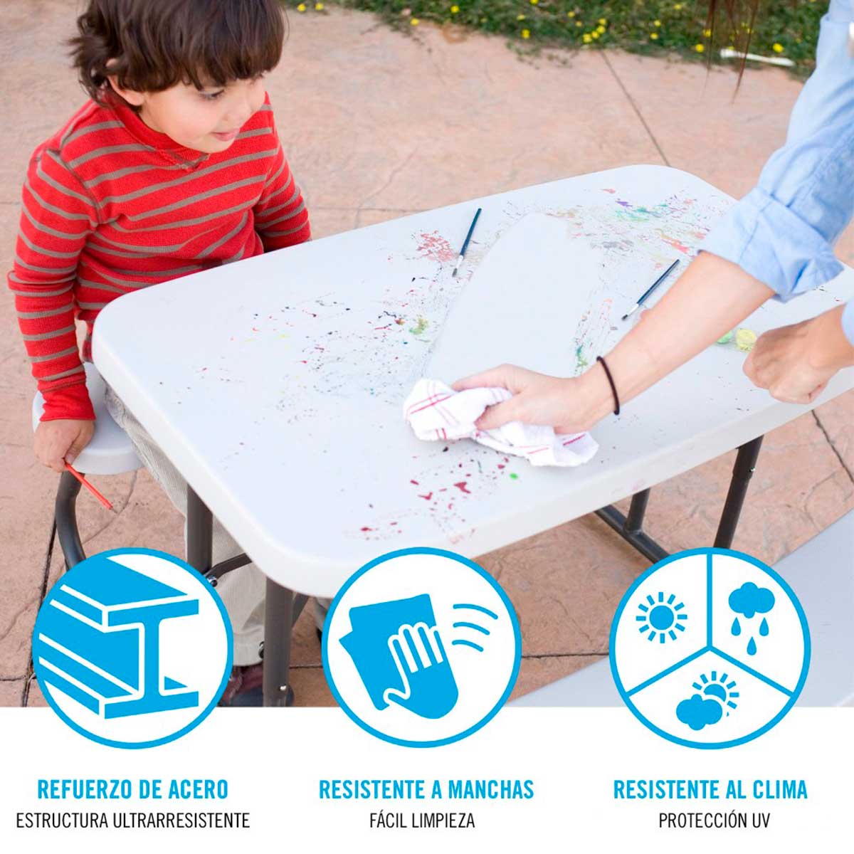 Conjunto de camping infantil Lifetime 4 niños blanco 53,5x82,5x90 cm 3