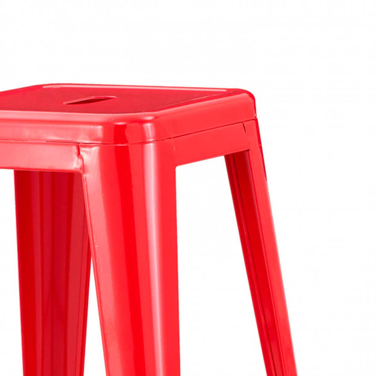 Taburete alto Strong Thinia Home rojo detalle asiento